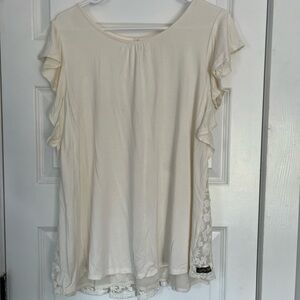 Matilda Jane Cream Ruffled Flutter Sleeve Blouse